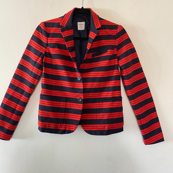 Gap The Academy Blazer Striped Red and Blue - Picture 3 of 12